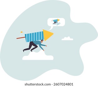 Advantage or skill to boost fast career or business to win competition, motivation, agility or innovation for success,character for design.