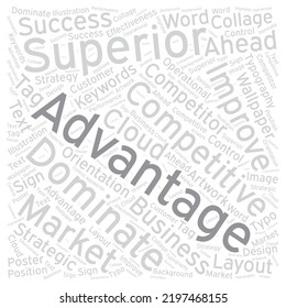 Advantage Word Cloud Art Detailed Vector