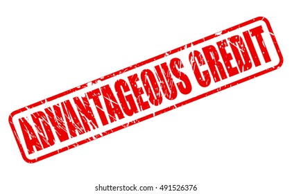ADVANTAGEOUS CREDIT red stamp text on white