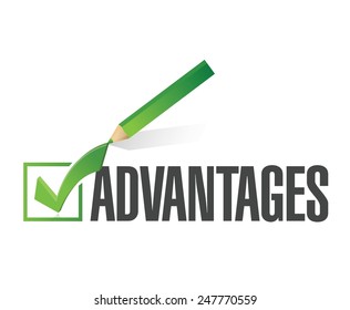 advantages check list illustration design over a white background