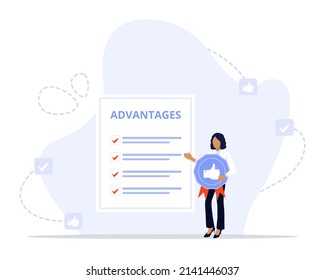 Advantages concept illustration Suitable for landing page, ui, web, App intro card, 
editorial, flyer, and banner