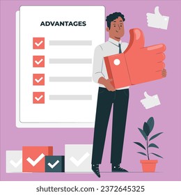 advantages concept vector design illustration