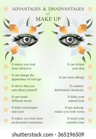 Advantages and disadvantages of makeup, spring jonquil art flower makeup infographics