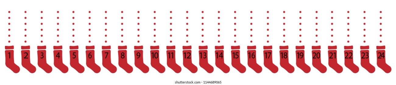 Advendskalender Socken Rot