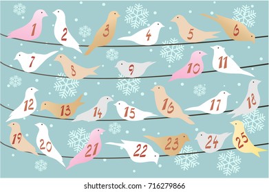 Advent calendar with birds