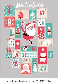 Advent calendar and christmas decoration