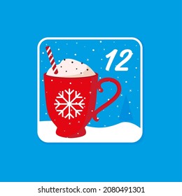 Advent calendar. Christmas holiday celebration cards for countdown EPS 10 December 12