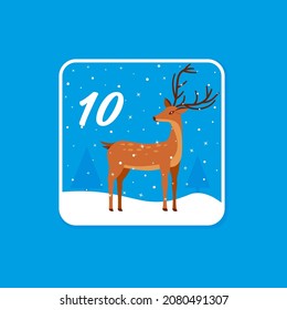 Advent calendar. Christmas holiday celebration cards for countdown EPS 10 December 10