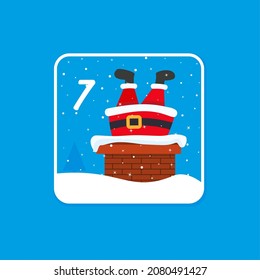 Advent calendar. Christmas holiday celebration cards for countdown EPS 10 December 7