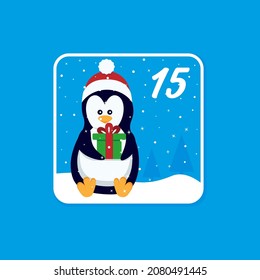 Advent calendar. Christmas holiday celebration cards for countdown EPS 10 December 15