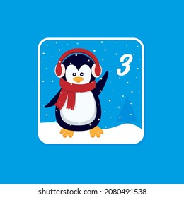 Advent calendar. Christmas holiday celebration cards for countdown EPS 10 December 3