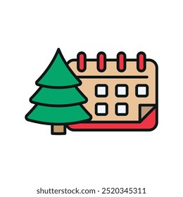 Advento calendário de Natal ícone vetor projeto básico simples e moderno conceito gráfico