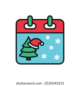 Advent calendar christmas icon vector basic design simple and modern concept graphic