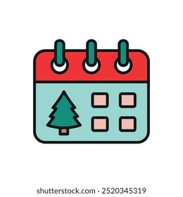 Advent calendar christmas icon vector basic design simple and modern concept graphic