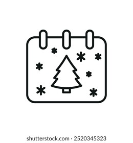 Advento calendário de Natal ícone vetor projeto básico simples e moderno conceito gráfico