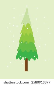 Advent calendar. Christmas print. Christmas Tree with decorations and illuminations. Doodle Design for hiliday card, poster.