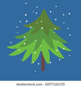 Advent calendar. Christmas print. Christmas Tree with decorations and illuminations. Doodle Design for hiliday card, poster.