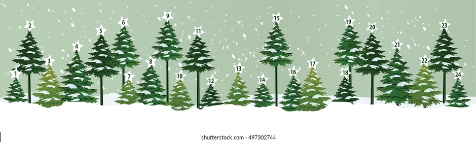 Calendario anticipado con árbol de Navidad