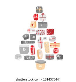 Adventkalender in Christbaumform
