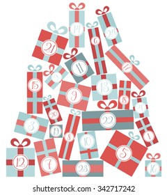 advent calendar christmas vector