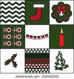 ADVENT CALENDAR. Collection of Christmas New Year illustration. Advent calendar. Merry Christmas and Happy Holidays