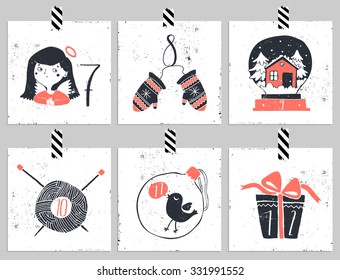 Advent calendar.Six days of christmas. One of the four parts of the calendar. Look in my portfolio.