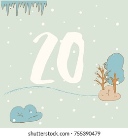 Advent calendar. Forest and 20