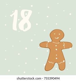Advent calendar. Gingerbread and 18