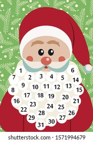 Advent Calendar Santa Claus Beard Stock Vector (Royalty Free ...