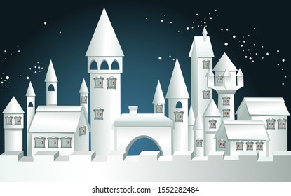 Advent calendar with snow castle