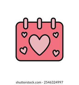 Advent calendar valentine day icon vector basic design simple and modern concept graphic