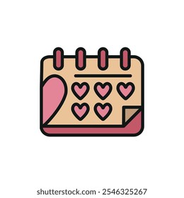 Advent calendar valentine day icon vector basic design simple and modern concept graphic