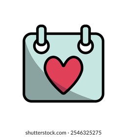 Advent calendar valentine day icon vector basic design simple and modern concept graphic