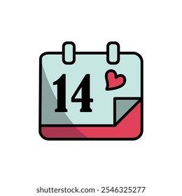 Advent calendar valentine day icon vector basic design simple and modern concept graphic