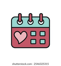 Advent calendar valentine day icon vector basic design simple and modern concept graphic