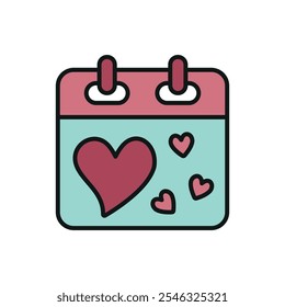 Advent calendar valentine day icon vector basic design simple and modern concept graphic