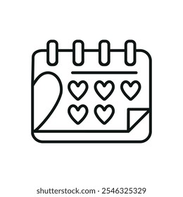 Advent calendar valentine day icon vector basic design simple and modern concept graphic