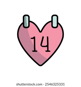 Advent calendar valentine day icon vector basic design simple and modern concept graphic