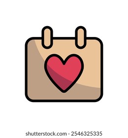 Advent calendar valentine day icon vector basic design simple and modern concept graphic