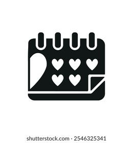 Advent calendar valentine day icon vector basic design simple and modern concept graphic