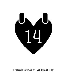 Advent calendar valentine day icon vector basic design simple and modern concept graphic