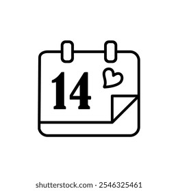 Advent calendar valentine day icon vector basic design simple and modern concept graphic