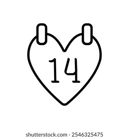 Advent calendar valentine day icon vector basic design simple and modern concept graphic