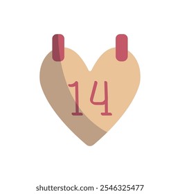 Advent calendar valentine day icon vector basic design simple and modern concept graphic