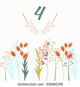 Advent calendar. Vector illustration. Countdown to Christmas 4