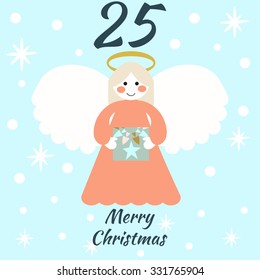 Advent calendar. Vector illustration. Countdown to Christmas 25