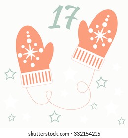 Advent calendar. Vector illustration. Countdown to Christmas 17