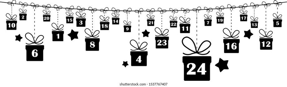Advent Calender Gifts Vector Background