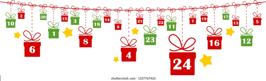 Advent Calender Gifts Vector Background