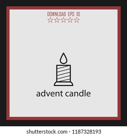 advent candle vector icon